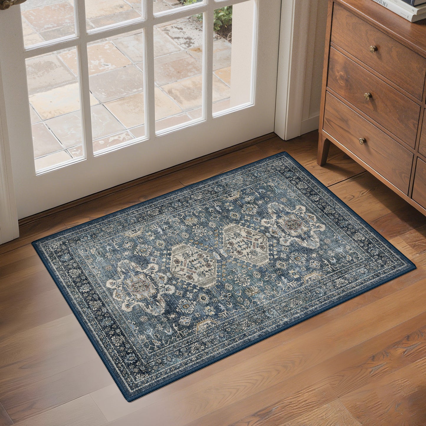 KUETH  Area Rugs Machine Washable Rugs for Living Room, Non Slip Throw Rug with Rubber Backing, Rug for Entryway、Bedroom、Kitchen、Floor and Dining Room