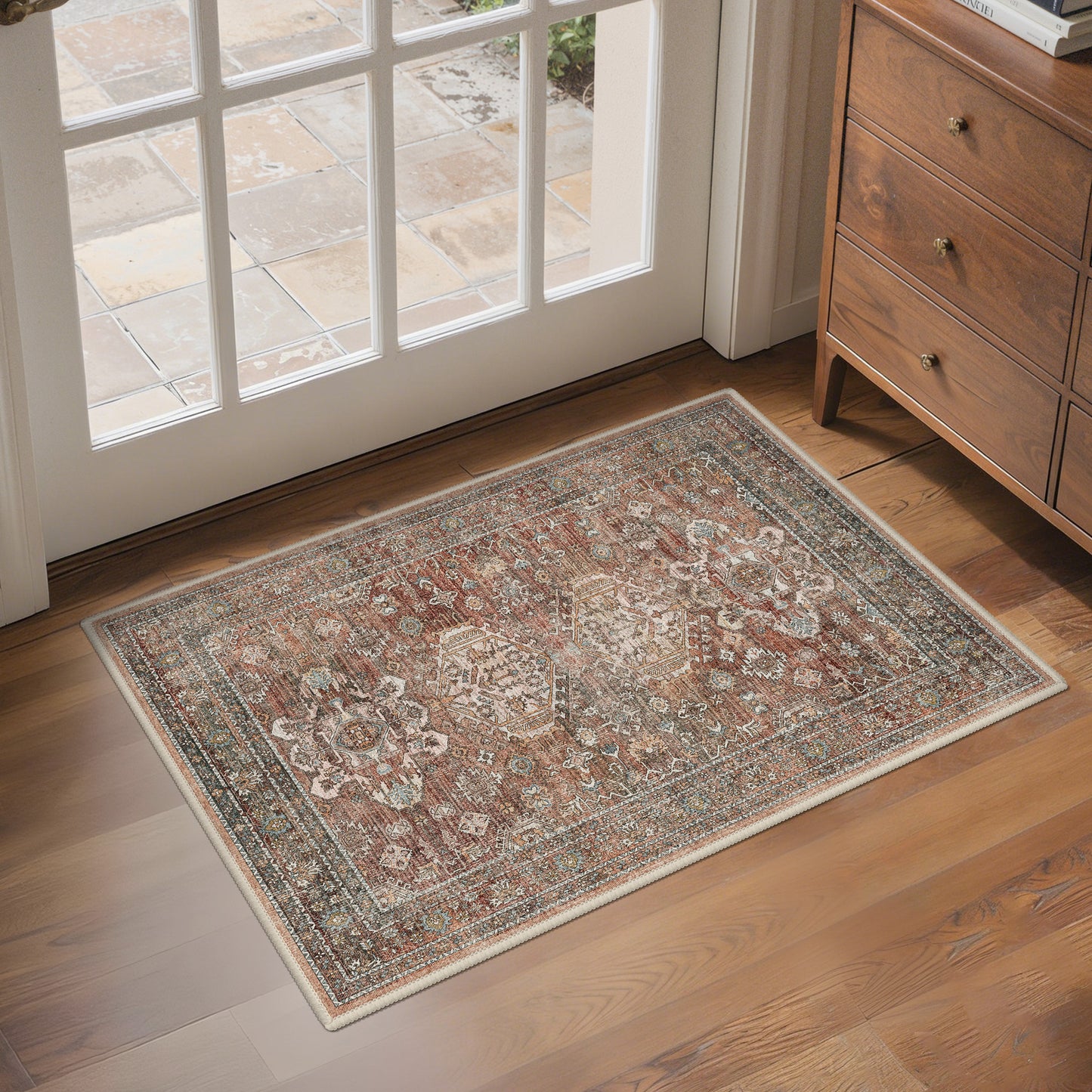 KUETH  Area Rugs Machine Washable Rugs for Living Room, Non Slip Throw Rug with Rubber Backing, Rug for Entryway、Bedroom、Kitchen、Floor and Dining Room