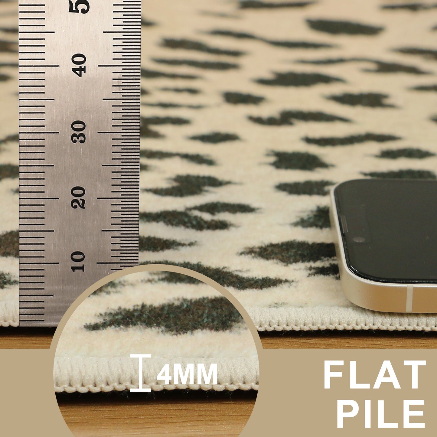 KUETH 5x7 Leopard Area Rugs Machine Washable Rugs for Living Room, Non Slip Flat Pile Rug with Rubber Backing, Modern Rug for Entryway Bedroom Dining Room Home Office