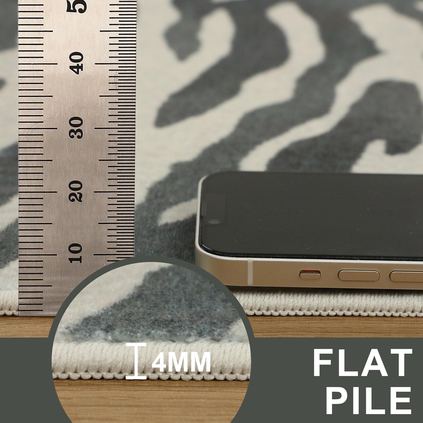 KUETH 5x7 Zebra Area Rugs Machine Washable Rugs for Living Room, Non Slip Flat Pile Rug with Rubber Backing, Modern Rug for Entryway Bedroom Dining Room Home Office