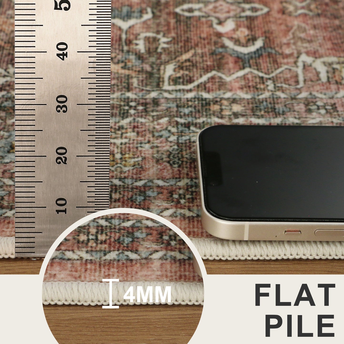 KUETH  Area Rugs Machine Washable Rugs for Living Room, Non Slip Throw Rug with Rubber Backing, Rug for Entryway、Bedroom、Kitchen、Floor and Dining Room