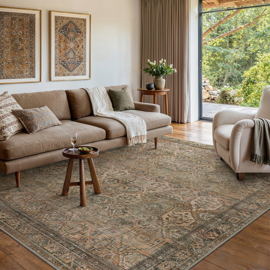 Fayanna Oriental Machine Washable Non-Slip Backing Area Rug