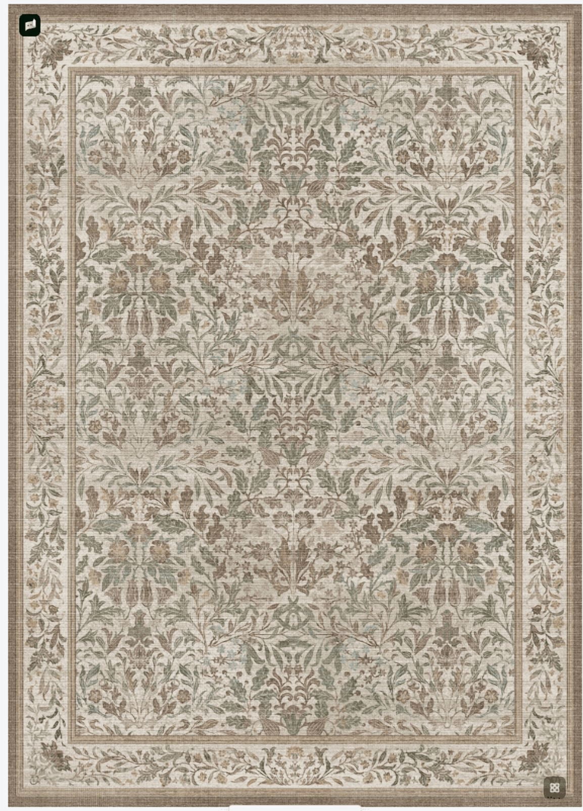 KUETH 8X10 Vintage Area Rugs Machine Washable Rugs for Living Room, Non Slip Flat Pile Rug with Rubber Backing, Boho Rug for Entryway Bedroom Dining Room Home Office