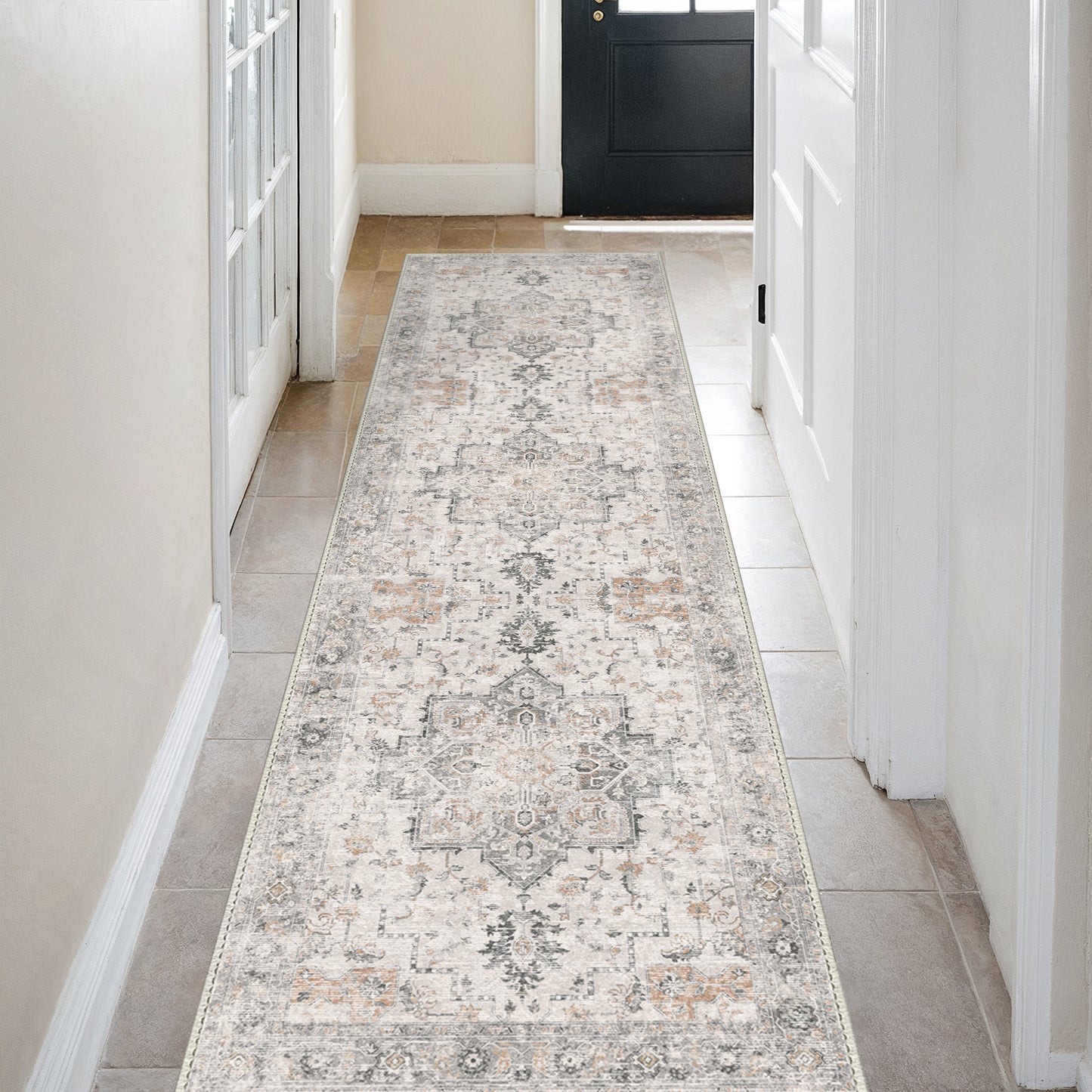 KUETH  Area Rugs for Living Room, Non Slip Machine Washable Retro Rugs, Ultra-thin Print Rug for Bedroom, Dining Room, Home Office.