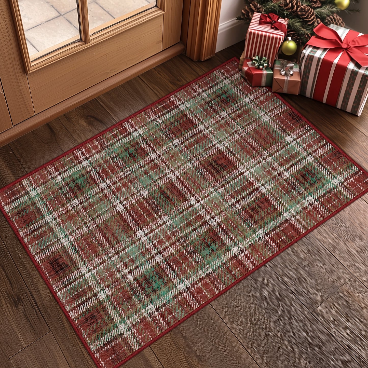 KUETH 2×3 Christmas Area Rug Indoor Kitchen, Christmas Rugs for Living Room,Machine Washable Rug,Printed Holiday Decor, Non-Slip Rug, Bedroom, Dinning Room