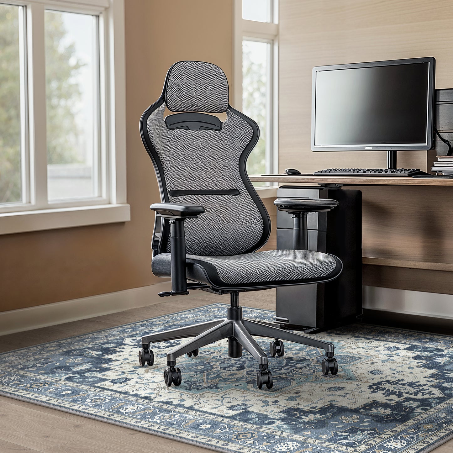 KUETH Protective Flooring Office Chair Mat for Hardwood Floor and Tile Floor, Heavy Duty Desk Chair Mat for Carpets, Anti Slip Office Floor Mats for Rolling Chairs, Low Pile Under Desk Rug