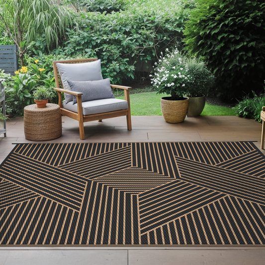 KUETH 5'x 8'Outdoor Plastic Rug Foldable Waterproof UV Resistant Outdoor Patio RV Deck Rug