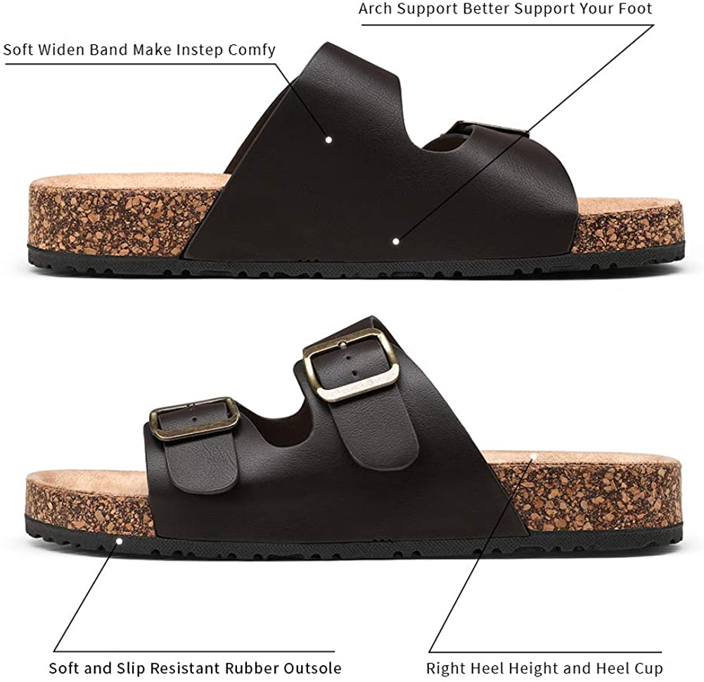 Women's Adjustable Cork Footbed Slippers | Jeossy