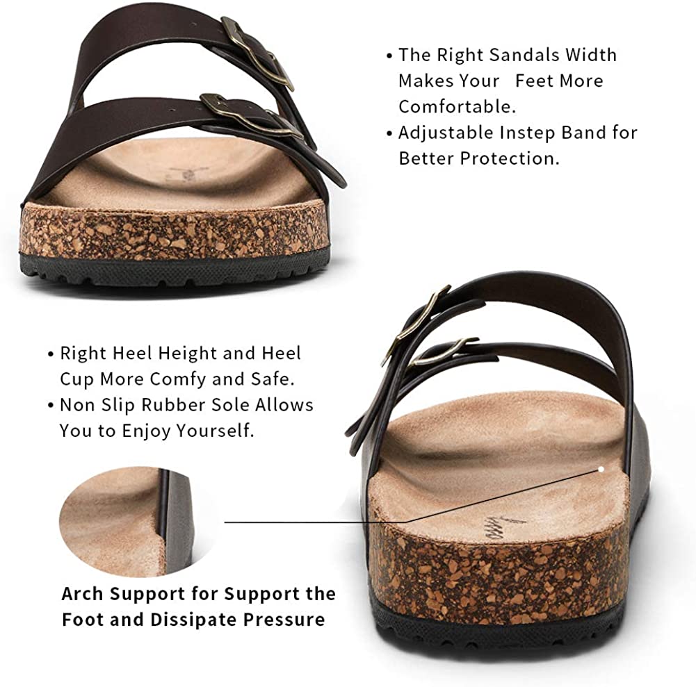 Women's Adjustable Cork Footbed Slippers | Jeossy