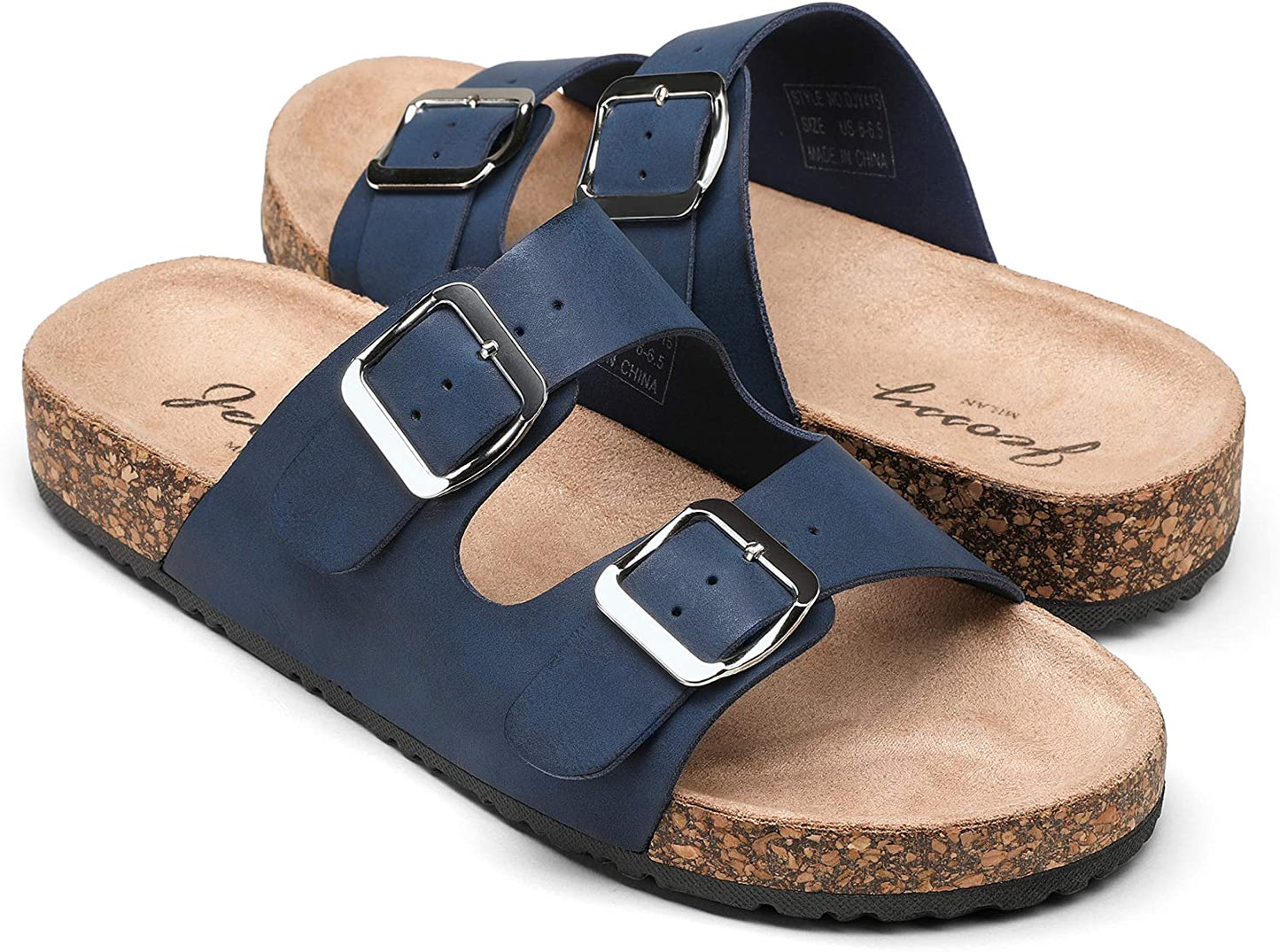 Women's Adjustable Cork Footbed Slippers | Jeossy