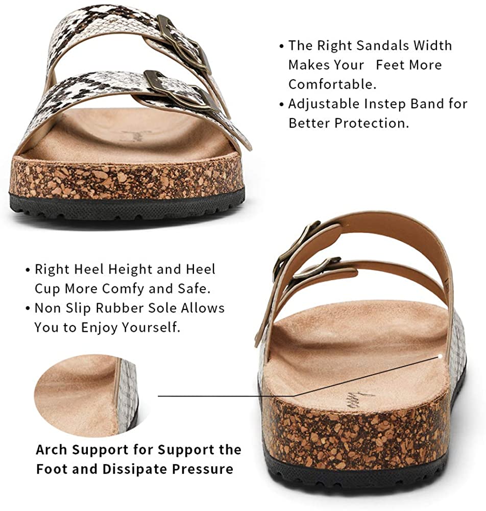 Women's Adjustable Cork Footbed Slippers | Jeossy