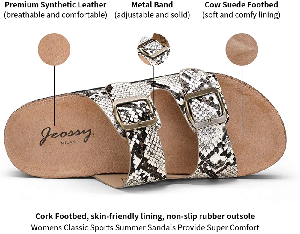 Women's Adjustable Cork Footbed Slippers | Jeossy